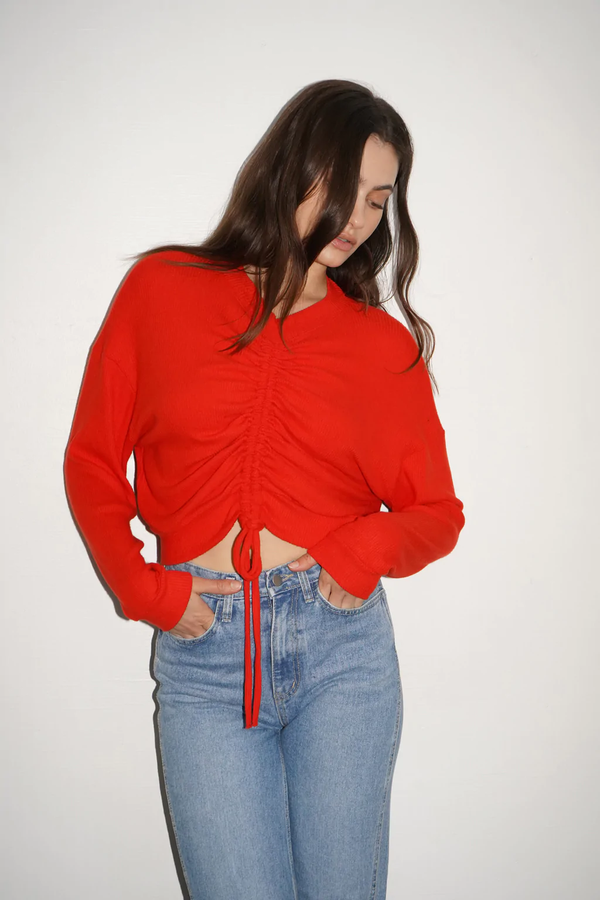 Altie Sweater Rib Ruched Top