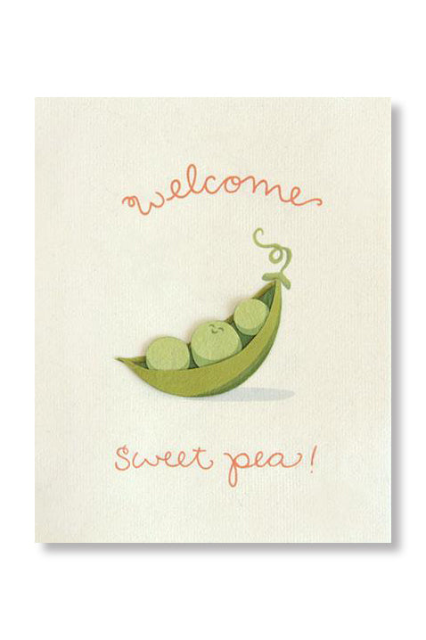 Welcome Sweet Pea Card