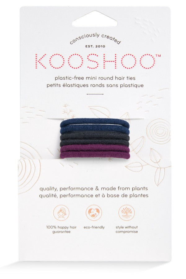 Plastic-Free Mini Round Hair Ties (6 pack)