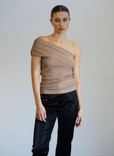 Ford One Shoulder Ribbed Top